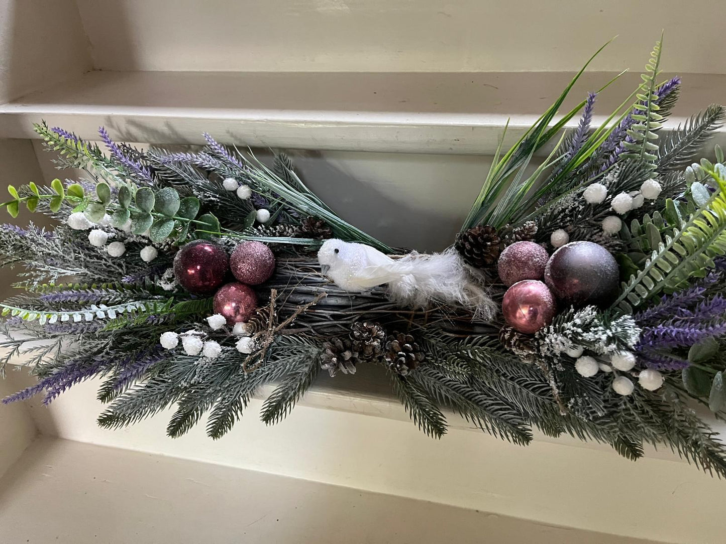 Kerststuk Snow Bird