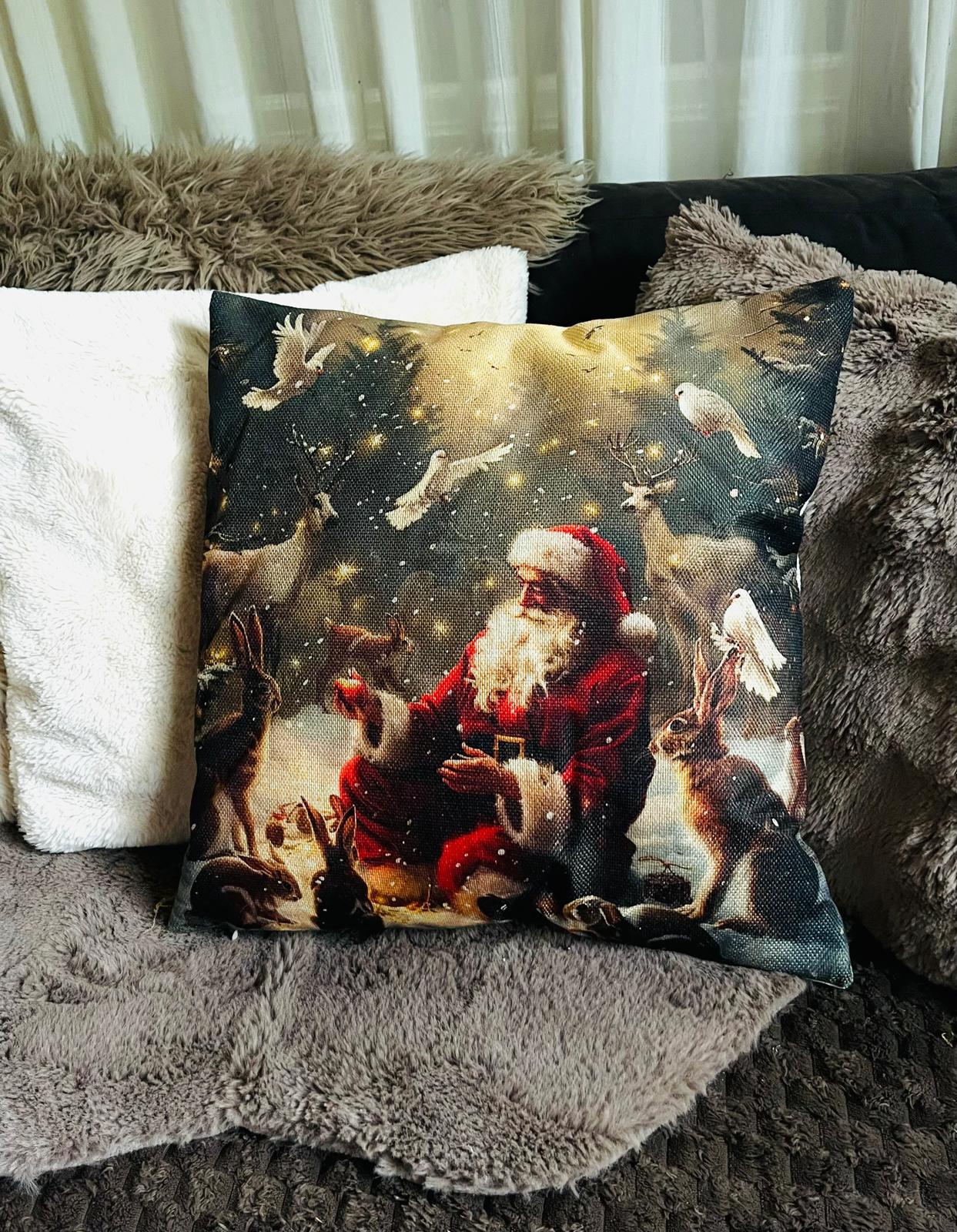Kerstkussen Sharing Santa Claus