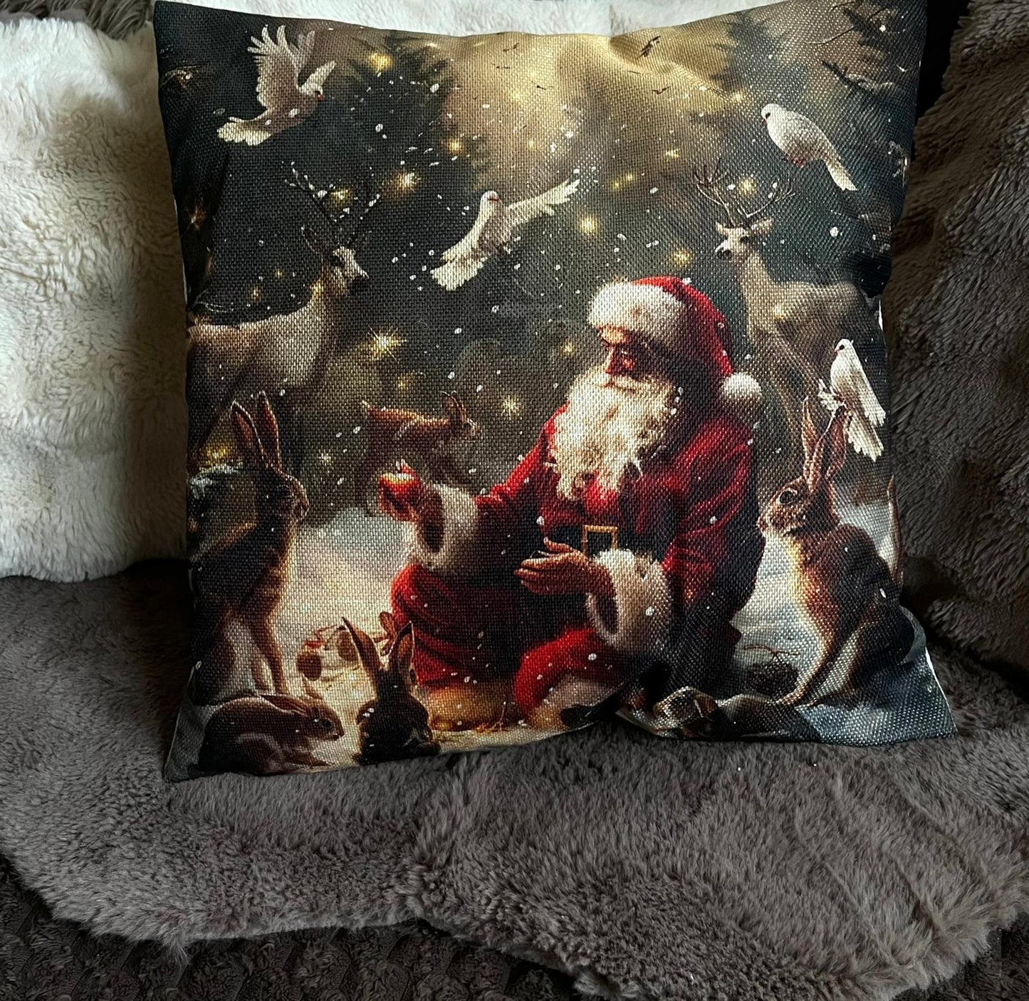 Kerstkussen Sharing Santa Claus