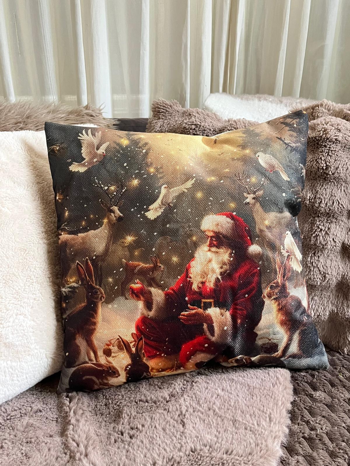 Kerstkussen Sharing Santa Claus