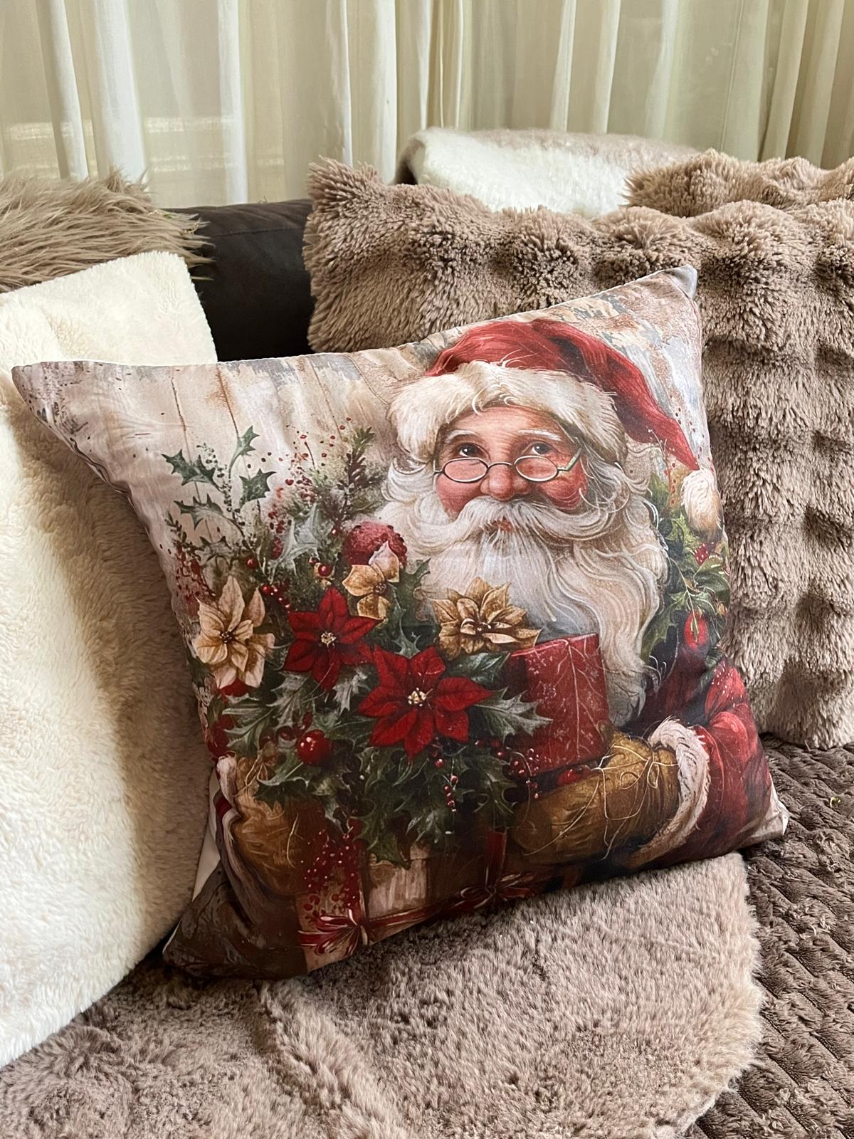 Kerstkussen Santa Claus