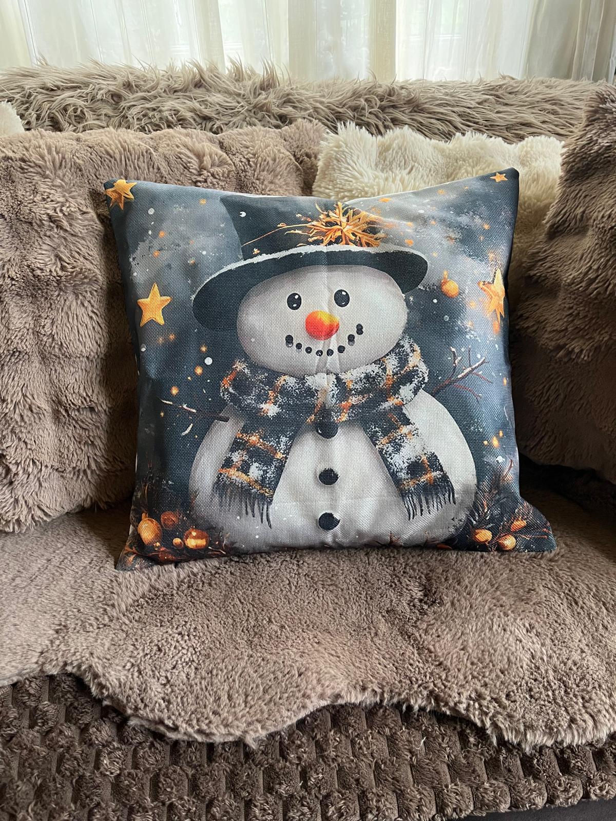 Kerstkussen Snowman
