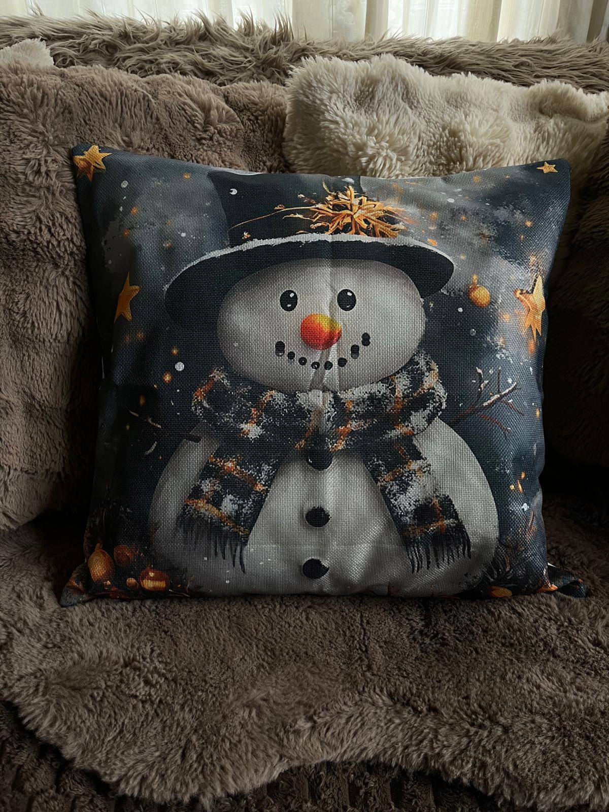 Kerstkussen Snowman