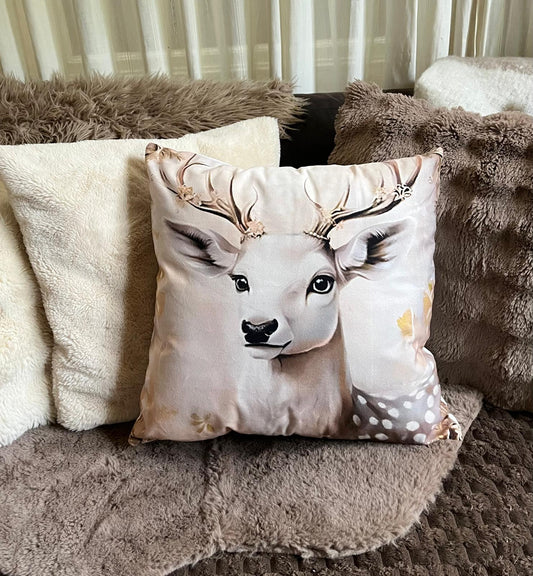 Kerstkussen White Deer