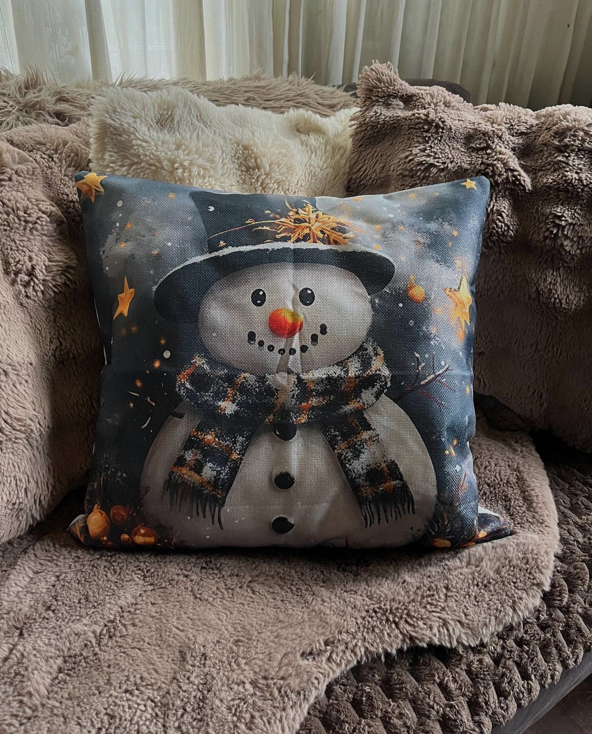Kerstkussen Snowman