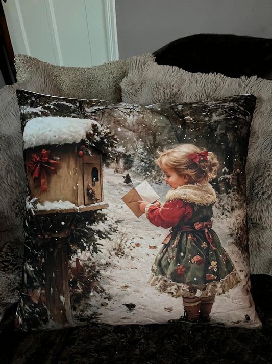 Kerstkussen Little Christmas girl